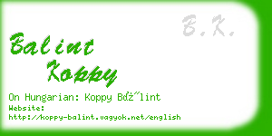 balint koppy business card